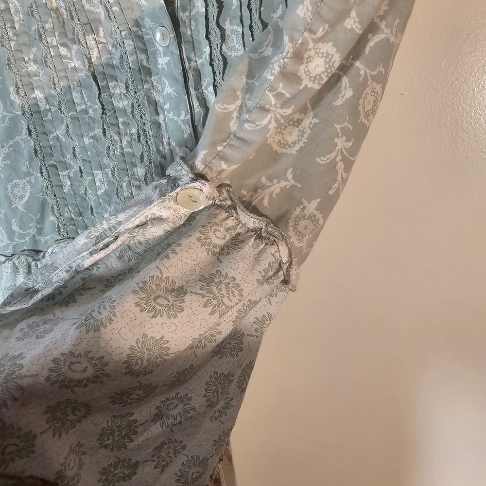 April Cornell Small Patchwork Prairie Dress Cottagecore Floral Tiered Button - Picture 5 of 10
